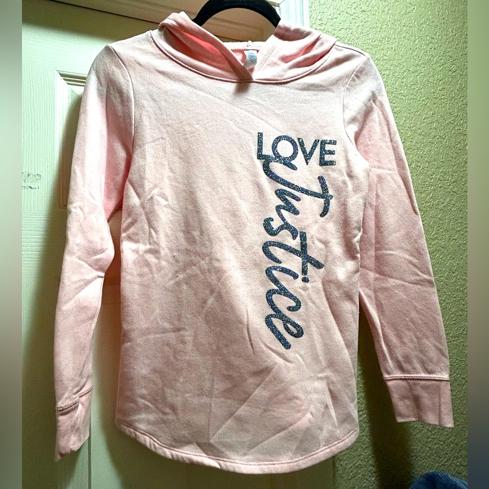 Kids Girl Justice Love Pink Sweater Hoodie